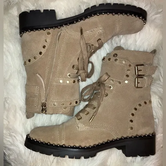 Women's Jennifer Studded Combat Boots Nwot