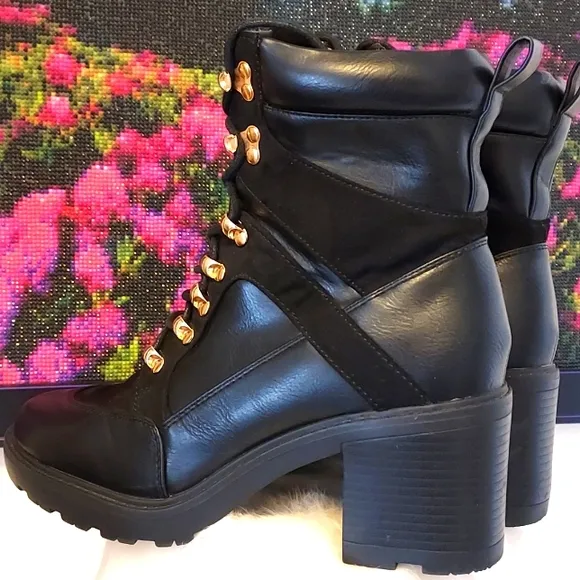 Womens Just Fab Edde Combat Boots