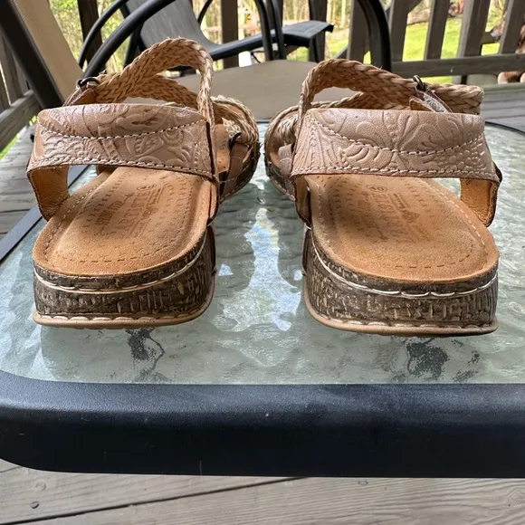 WOMEN'S L'ARTISTE | ATIRA CORKED SANDALS WITH BACK STRAP | TAN Sz 40 Or 8