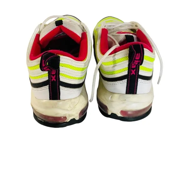 Women’s Nike Air Max 97 Volt Pink Size 11.5 1114/18 C19871-100 white yellow pink