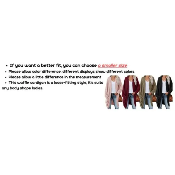 Women's Open Front Knit Cardigan Long Batwing Sleeve Coat, Burgundy