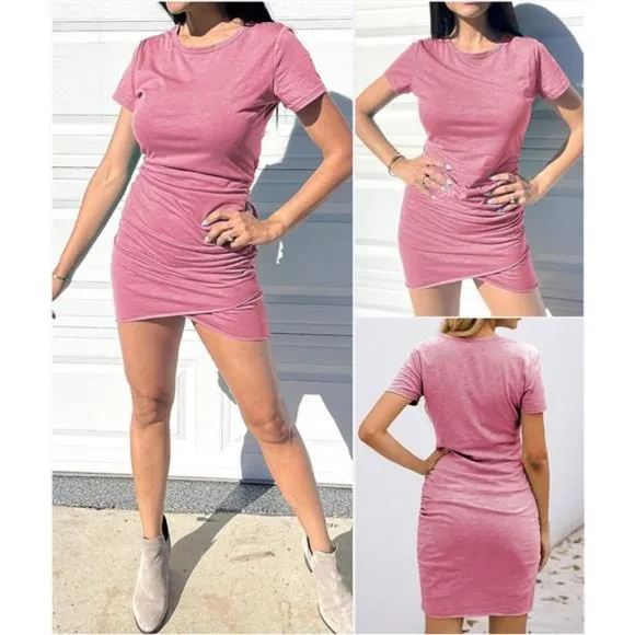 Women's Summer Casual Beach Dresses Light Red