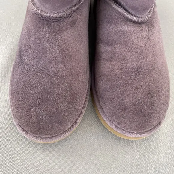 Womens UGG Boots Classic Tall Purple Sheepskin Suede Wool Boho Malibu Sz 6 Fits7