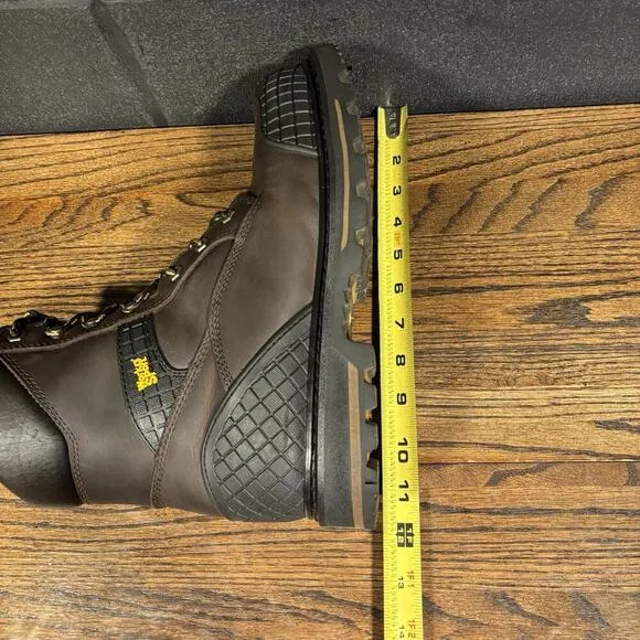 Work n’ Sport 9516 Brown Leather Steel &amp; Capped Toe Work Boots Men’s 9 EE