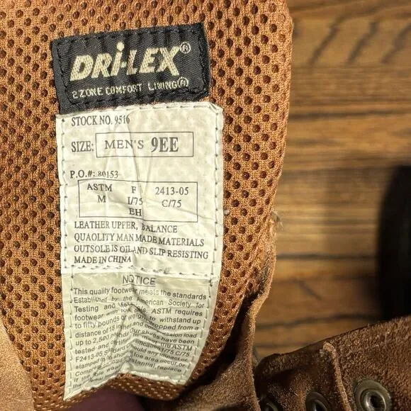 Work n’ Sport 9516 Brown Leather Steel &amp; Capped Toe Work Boots Men’s 9 EE