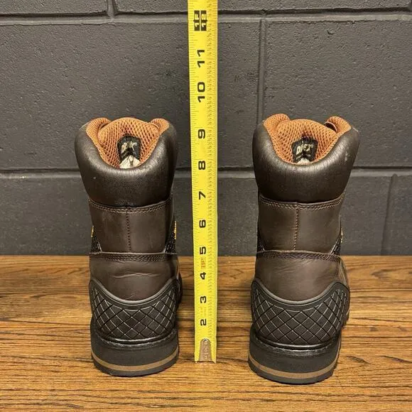 Work n’ Sport 9516 Brown Leather Steel &amp; Capped Toe Work Boots Men’s 9 EE