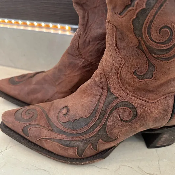 Worn Once Unique Dan Post Leather Cowgirl Boots