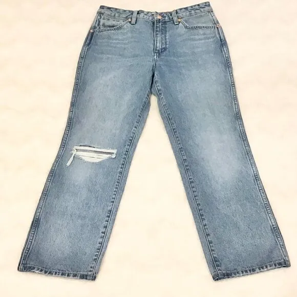 Wrangler 28 (5/6) Wild West High Rise Straight Women’s Jeans Distressed 11233456
