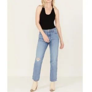 Wrangler 28 (5/6) Wild West High Rise Straight Women’s Jeans Distressed 11233456