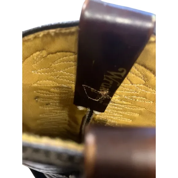 Wrangler Brown Leather Cowboy Boots with Firebird Etching 5.5