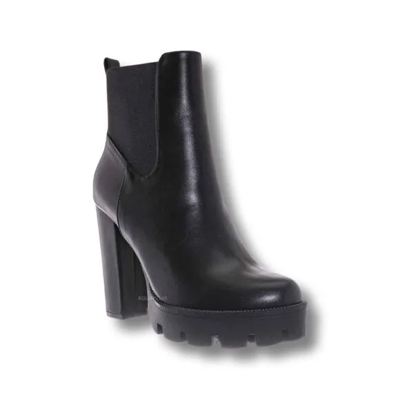 X2B Block Heel Zip Chelsea Boot
