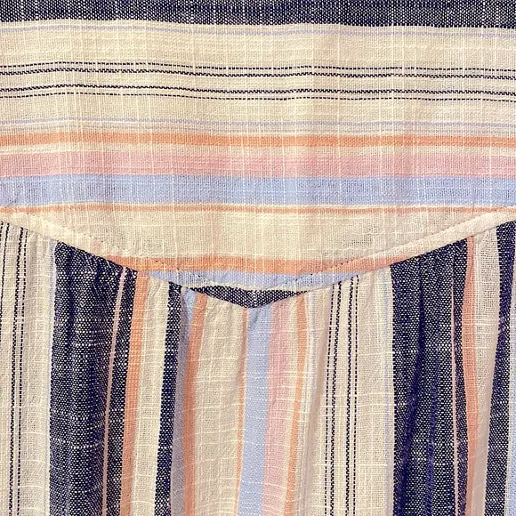 Xirena | Emersyn 100% Cotton Drawstring Waist Resort Beach Stripe Dress Large