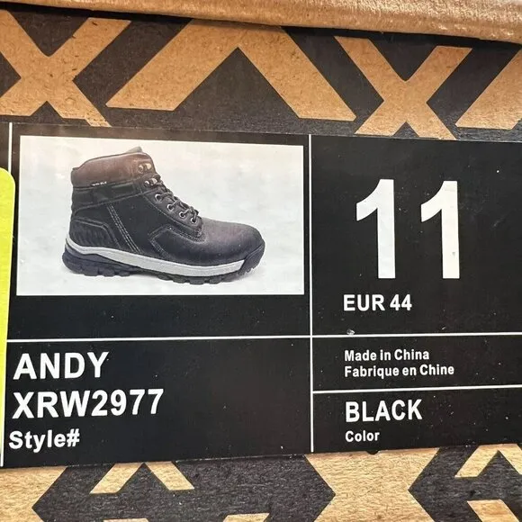 Xray Andy Men's Black Lace Up Round Toe Casual Ankle Boots Size 11 NWB