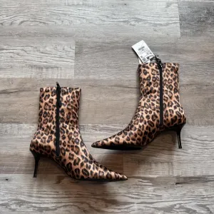 ZARA ANIMAL PRINT STILETTO HEEL ANKLE BOOTS - BRAND NEW WITH TAG- SIZE 7.5 or 38
