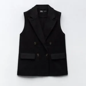 Zara Black Jacket Vest Size S