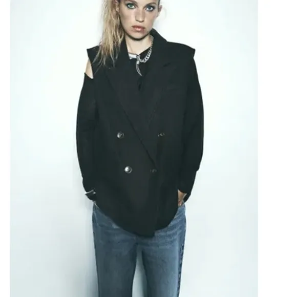Zara Black Jacket Vest Size S