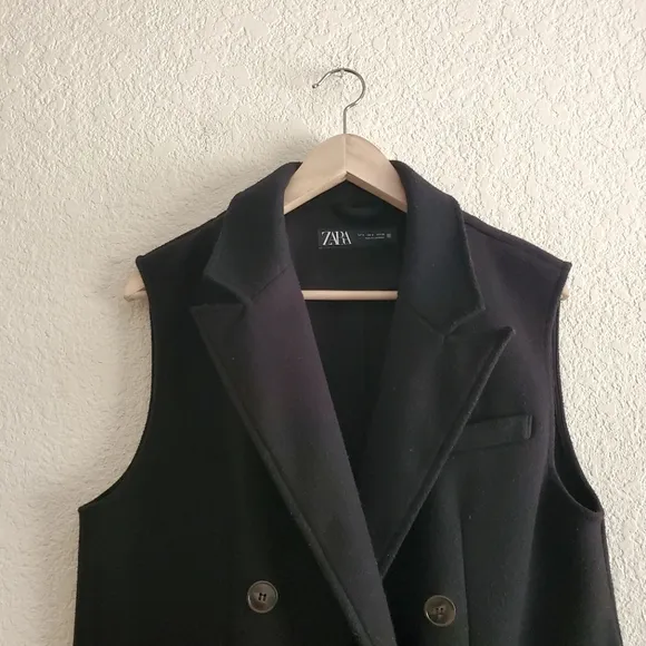 Zara Black Jacket Vest Size S