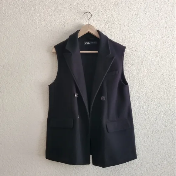 Zara Black Jacket Vest Size S