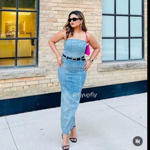 Zara denim midi skirt blue Size XS S M XL