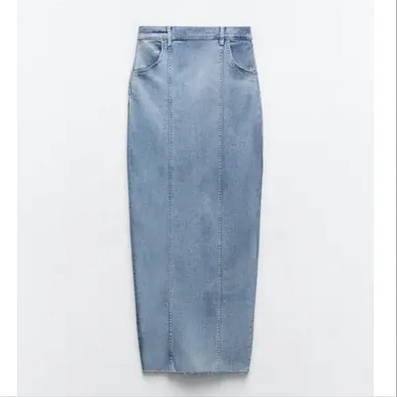 Zara denim midi skirt blue Size XS S M XL