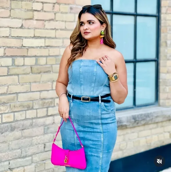 Zara denim midi skirt blue Size XS S M XL