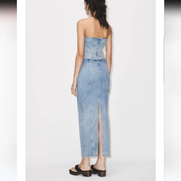 Zara denim midi skirt blue Size XS S M XL