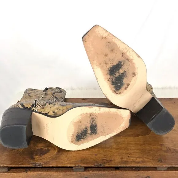 Zara basic cowboy snake ankle boots