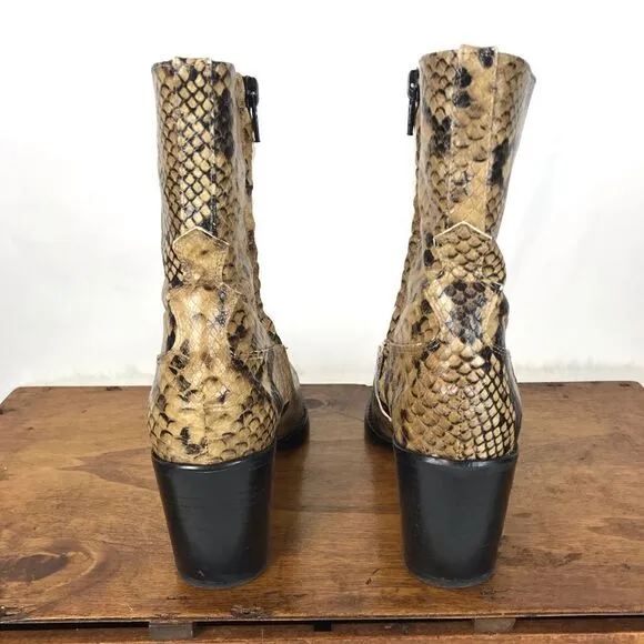 Zara basic cowboy snake ankle boots