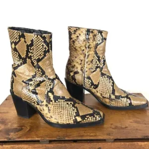 Zara basic cowboy snake ankle boots
