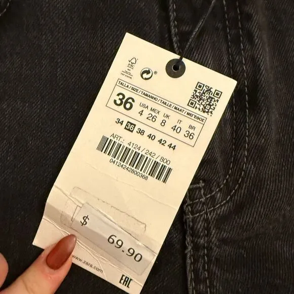 Zara Black Straight Leg Jeans