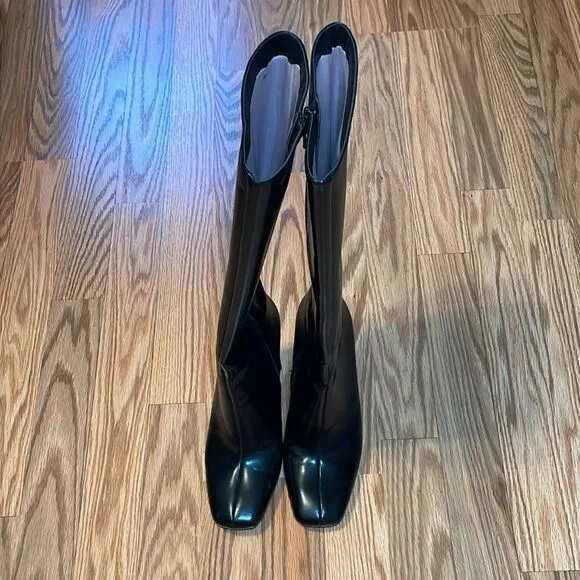 Zara Tall Black Boots, Heels, Fast Fashion, Knee, Fall, 36, 5.5